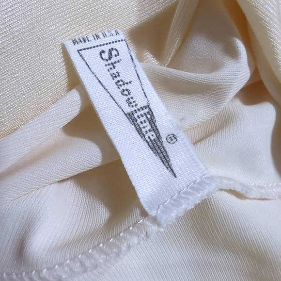 Vintage Shadowline Ivory Full Maxi Slip Nylon Spandex Side Split Size 36 - Picture 4 of 12
